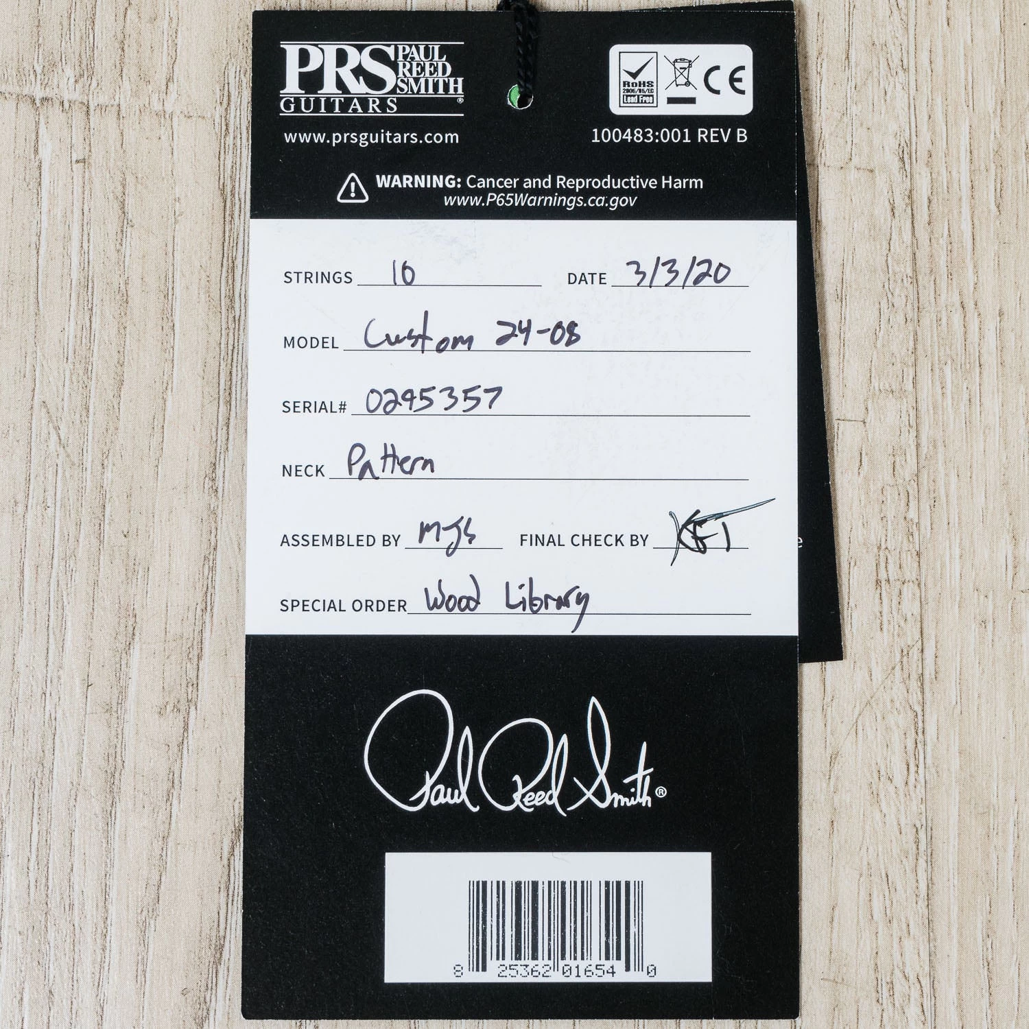 PRS Paul Reed Smith Wood Library Custom 24-08 Guitar, Satin Green Fade, Quilt Top, Flame Maple Neck, Ziricote Board, Swamp Ash Back 14 PRS Paul Reed Smith Wood Library Custom 24-08 Guitar, Satin Green Fade, Quilt Top, Flame Maple Neck, Ziricote Board, Swamp Ash Back - Image 12