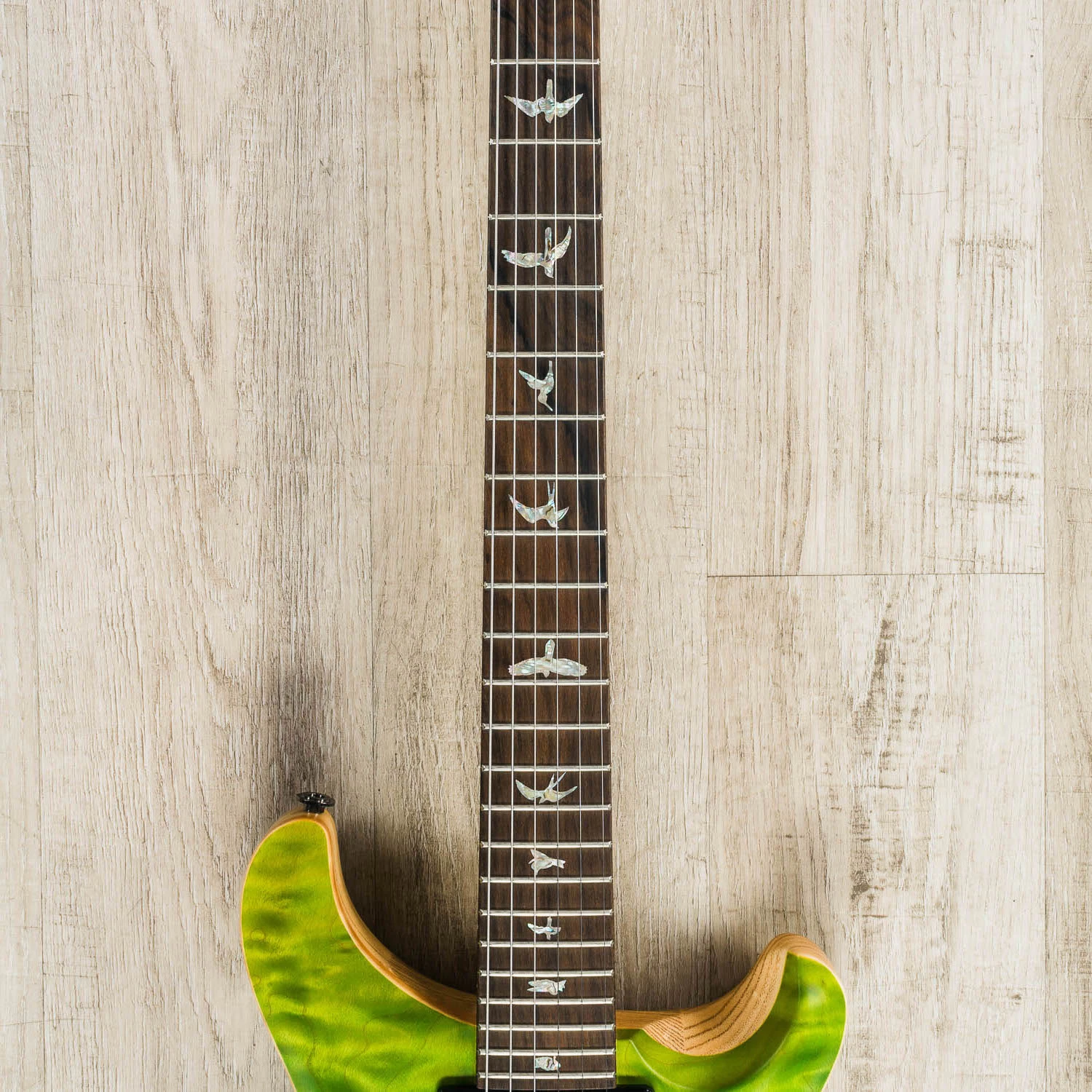 PRS Paul Reed Smith Wood Library Custom 24-08 Guitar, Satin Green Fade, Quilt Top, Flame Maple Neck, Ziricote Board, Swamp Ash Back 6 PRS Paul Reed Smith Wood Library Custom 24-08 Guitar, Satin Green Fade, Quilt Top, Flame Maple Neck, Ziricote Board, Swamp Ash Back - Image 4