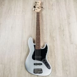 G&L USA JB-5 5-String Bass, Silver Metallic, Rosewood Board, Matching Headstock -Musical Instrument Shop 20200507 dsc09061