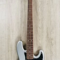 G&L USA JB-5 5-String Bass, Silver Metallic, Rosewood Board, Matching Headstock -Musical Instrument Shop 20200507 dsc09067gh