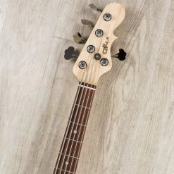 G&L USA JB-5 5-String Bass, Silver Metallic, Rosewood Board, Matching Headstock -Musical Instrument Shop 20200507 dsc09069