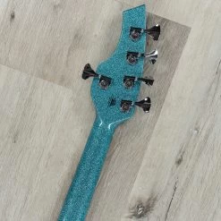 Ernie Ball Music Man Bongo 5 HH 5-String Bass, Aqua Sparkle, Matching Headstock -Musical Instrument Shop 20200922 dsc05760