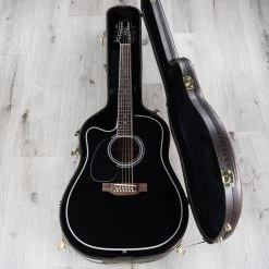 Takamine EF381SC 12-String Dreadnought Left-Handed Acoustic-Electric Guitar With Hard Case - Black -Musical Instrument Shop 20210204 dsc07422