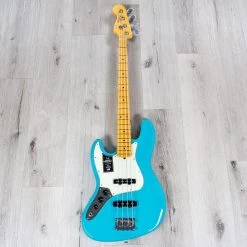 Fender American Professional II Jazz Bass Left-Hand, Maple Fingerboard, Miami Blue -Musical Instrument Shop 20210301 dsc01686