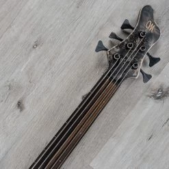 Mayones MasterBuilt Patriot 5 Maurizio Rolli Signature 5-String Fretless Bass W/ Piezo, Antique Black Oil Finish -Musical Instrument Shop 20210315 dsc03848