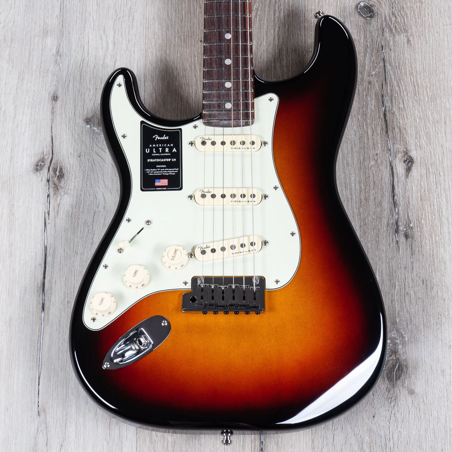 Fender American Ultra Stratocaster Left-Hand Guitar, Rosewood Fretboard, Ultraburst 3 Fender American Ultra Stratocaster Left-Hand Guitar, Rosewood Fretboard, Ultraburst