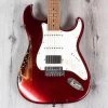 Anderson Guitarworks Icon Classic HSS Guitar, Distressed Candy Apple Red Over Sunburst -Musical Instrument Shop 20210514 dsc01227