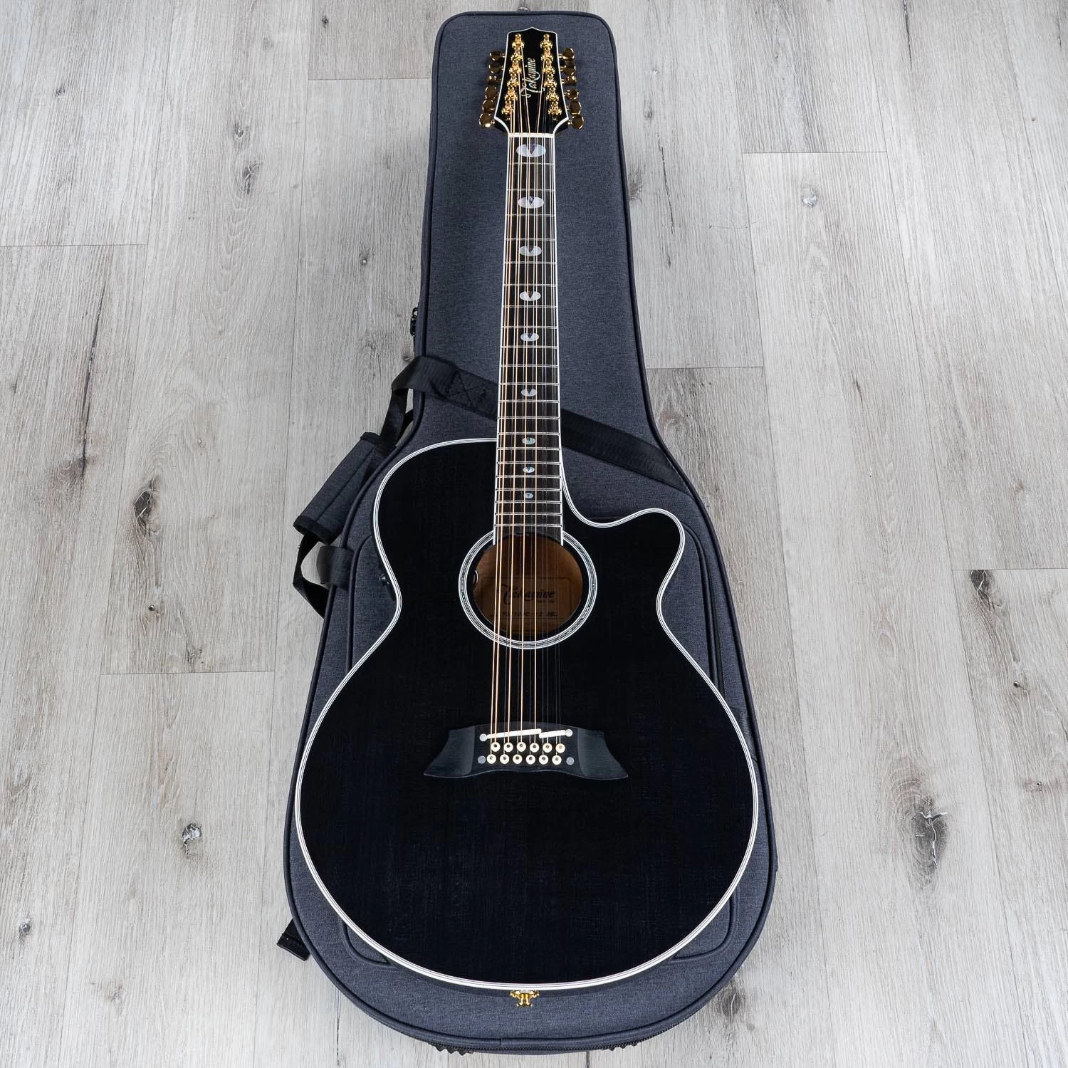 Takamine TSP158C-12 SBL Acoustic Electric 12-String Guitar W/ Case, Ebony Fretboard, See-Through Black 14 Takamine TSP158C-12 SBL Acoustic Electric 12-String Guitar W/ Case, Ebony Fretboard, See-Through Black - Image 12