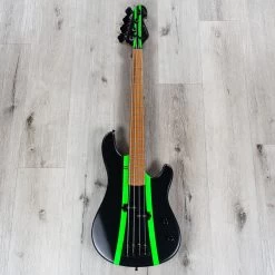 Sandberg Lionel VS Short Scale Bass, Muscle Car Metallic Black With Green Racing Stripes -Musical Instrument Shop 20210715 dsc07215
