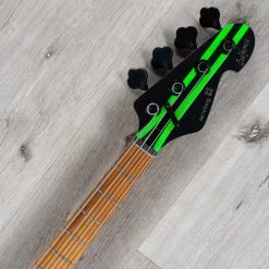 Sandberg Lionel VS Short Scale Bass, Muscle Car Metallic Black With Green Racing Stripes -Musical Instrument Shop 20210715 dsc07224