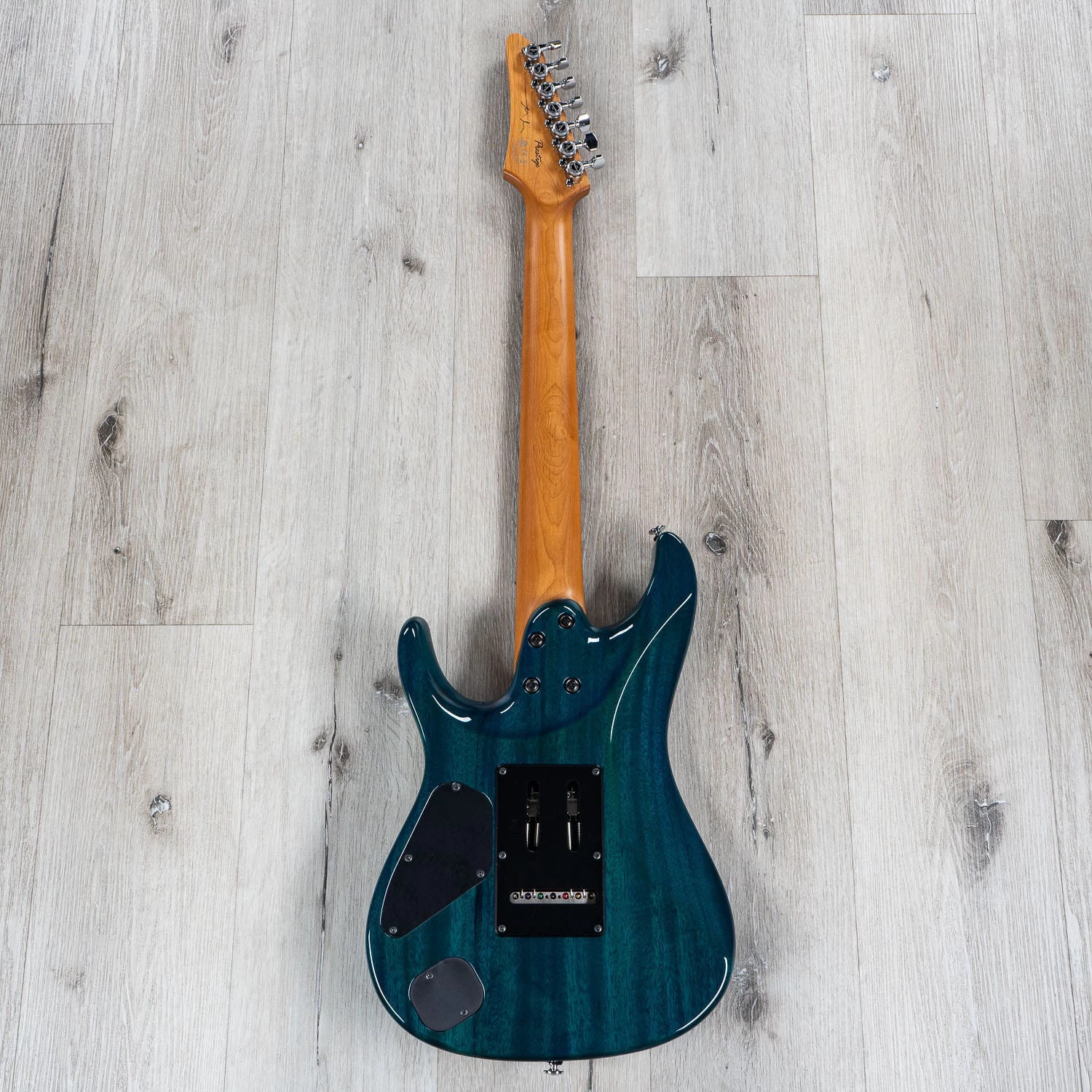 Ibanez MM7 Martin Miller 7-String Guitar, Roasted Maple Fretboard, Transparent Aqua Blue 8 Ibanez MM7 Martin Miller 7-String Guitar, Roasted Maple Fretboard, Transparent Aqua Blue - Image 6