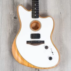 Fender American Acoustasonic Jazzmaster Guitar, Arctic White, Ebony Fretboard