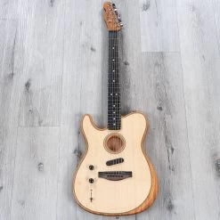 Fender American Acoustasonic Telecaster Left-Handed Guitar, Ebony Fretboard, Natural -Musical Instrument Shop 20220201 dsc04432