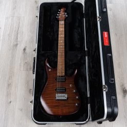 Ernie Ball Music Man John Petrucci JP15, Sahara Burst, Flame Maple Top, Roasted Flame Maple Neck And Fretboard -Musical Instrument Shop 20220316 dsc01377