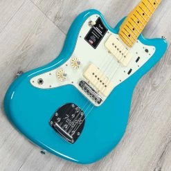 Fender American Professional II Jazzmaster Left-Handed Guitar, Maple Fretboard, Miami Blue -Musical Instrument Shop 20220329 dsc04372 1