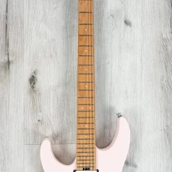 Charvel Pro-Mod DK24 HH 2PT CM LH Left-Handed Guitar, Caramelized Fretboard, Satin Shell Pink -Musical Instrument Shop 20220509 dsc00480