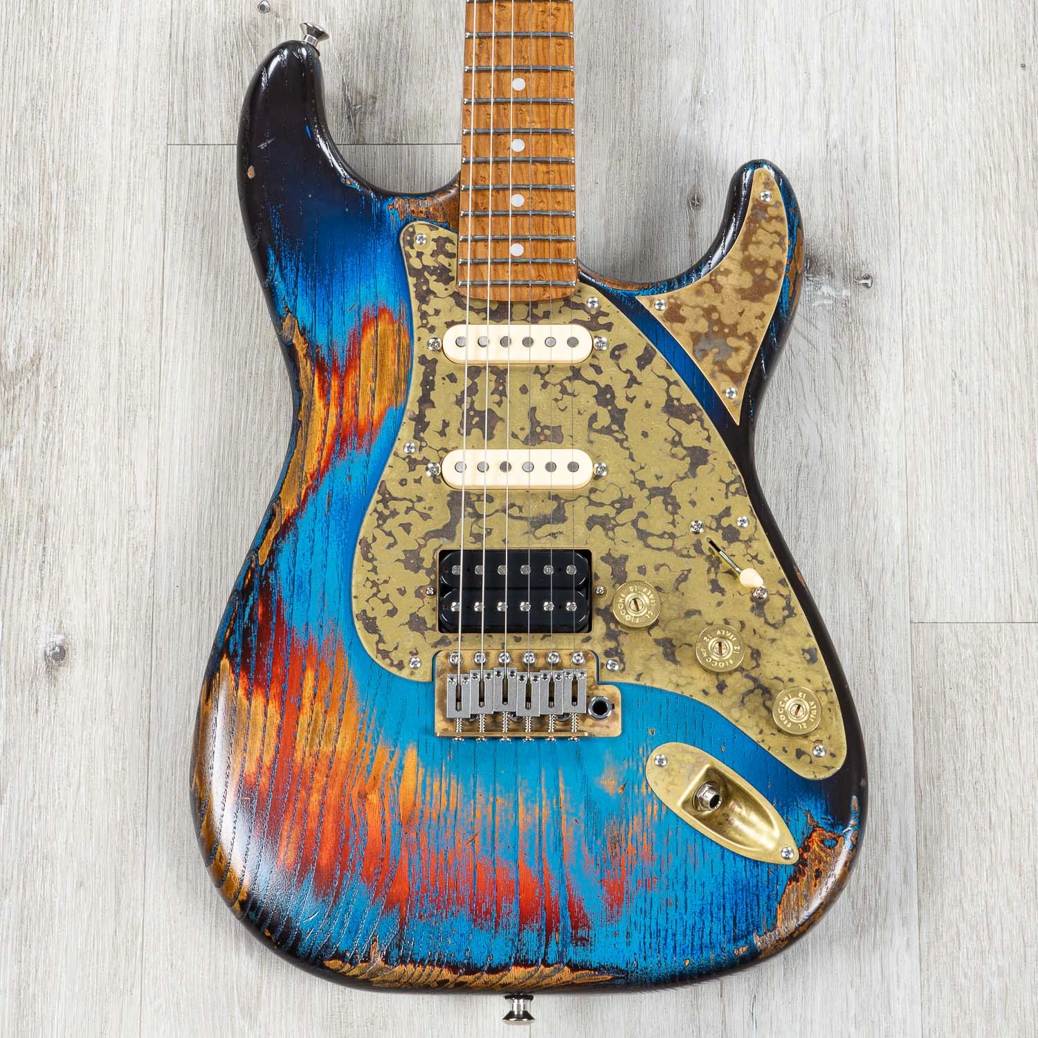 Paoletti Stratospheric Loft HSS Guitar, Relic Blue 3 Paoletti Stratospheric Loft HSS Guitar, Relic Blue