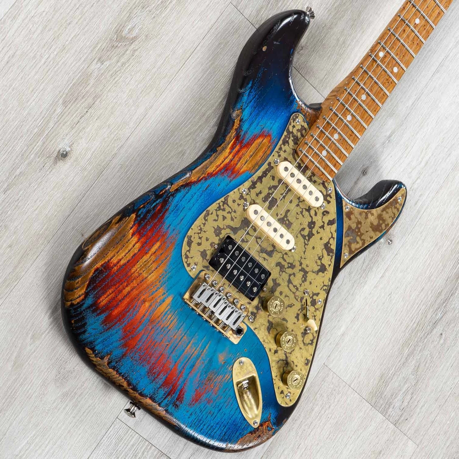Paoletti Stratospheric Loft HSS Guitar, Relic Blue 4 Paoletti Stratospheric Loft HSS Guitar, Relic Blue - Image 2