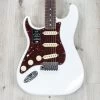 Fender American Ultra Stratocaster Left-Hand Guitar, Rosewood Fretboard, Arctic Pearl -Musical Instrument Shop 20220526 dsc02223