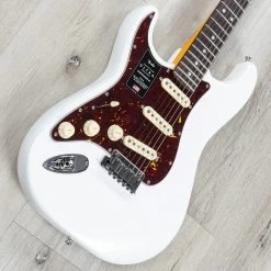 Fender American Ultra Stratocaster Left-Handed Guitar, Rosewood Fretboard, Arctic Pearl -Musical Instrument Shop 20220616 dsc04121