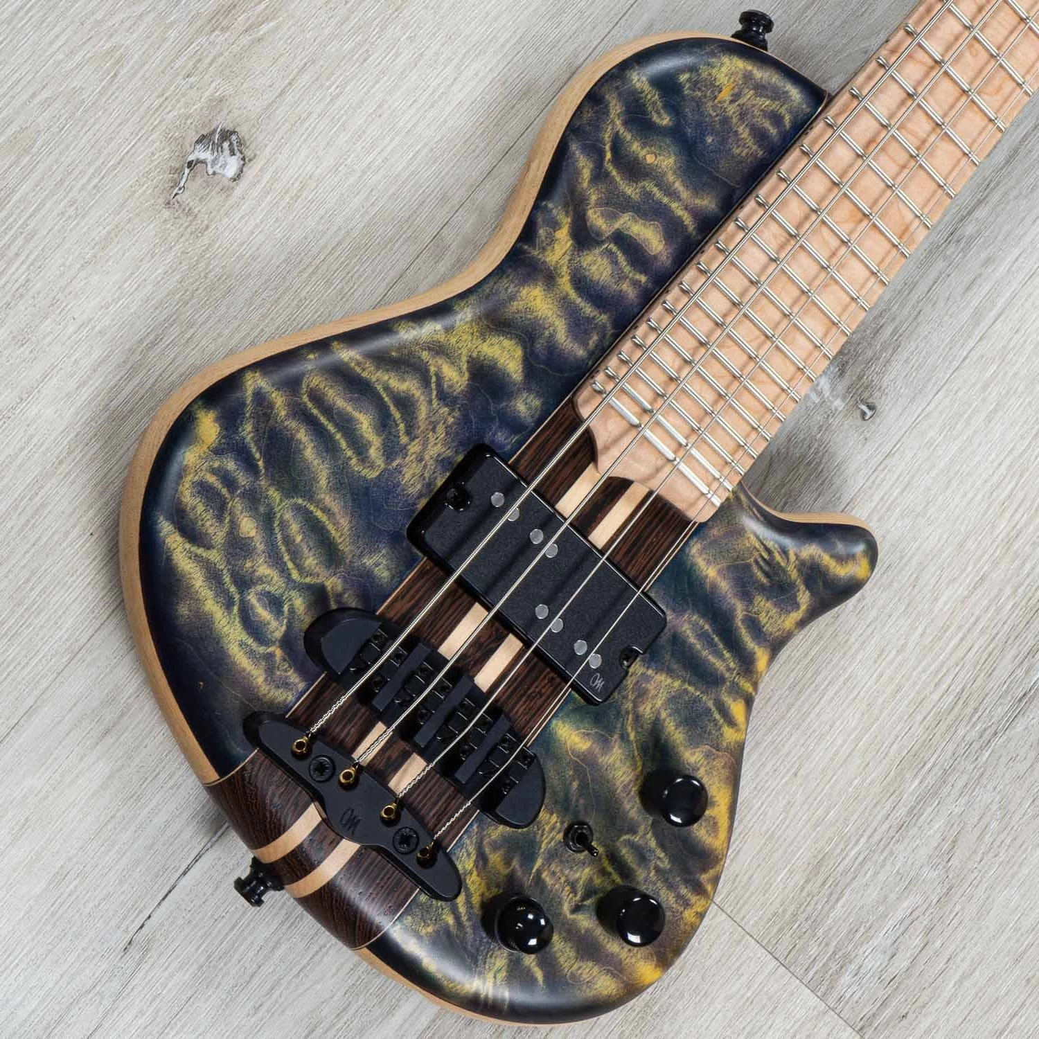 Mayones Cali 4 Short Scale Bass, Birdseye Maple Fretboard, Custom Trans Camo Matt 4 Mayones Cali 4 Short Scale Bass, Birdseye Maple Fretboard, Custom Trans Camo Matt - Image 2