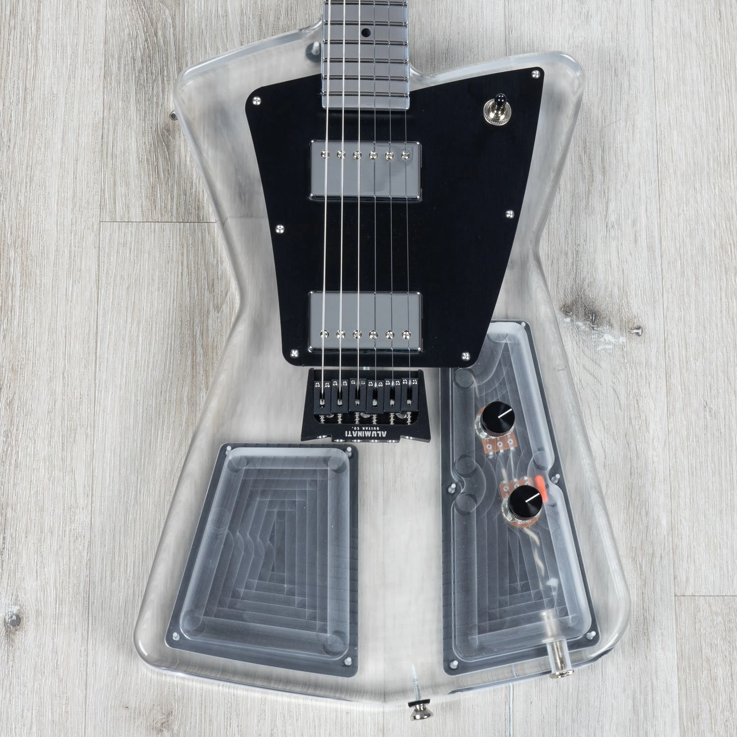 Aluminati Orion Dark Matter Guitar, Lucite Clear Body, 6-Inline Headstock 3 Aluminati Orion Dark Matter Guitar, Lucite Clear Body, 6-Inline Headstock