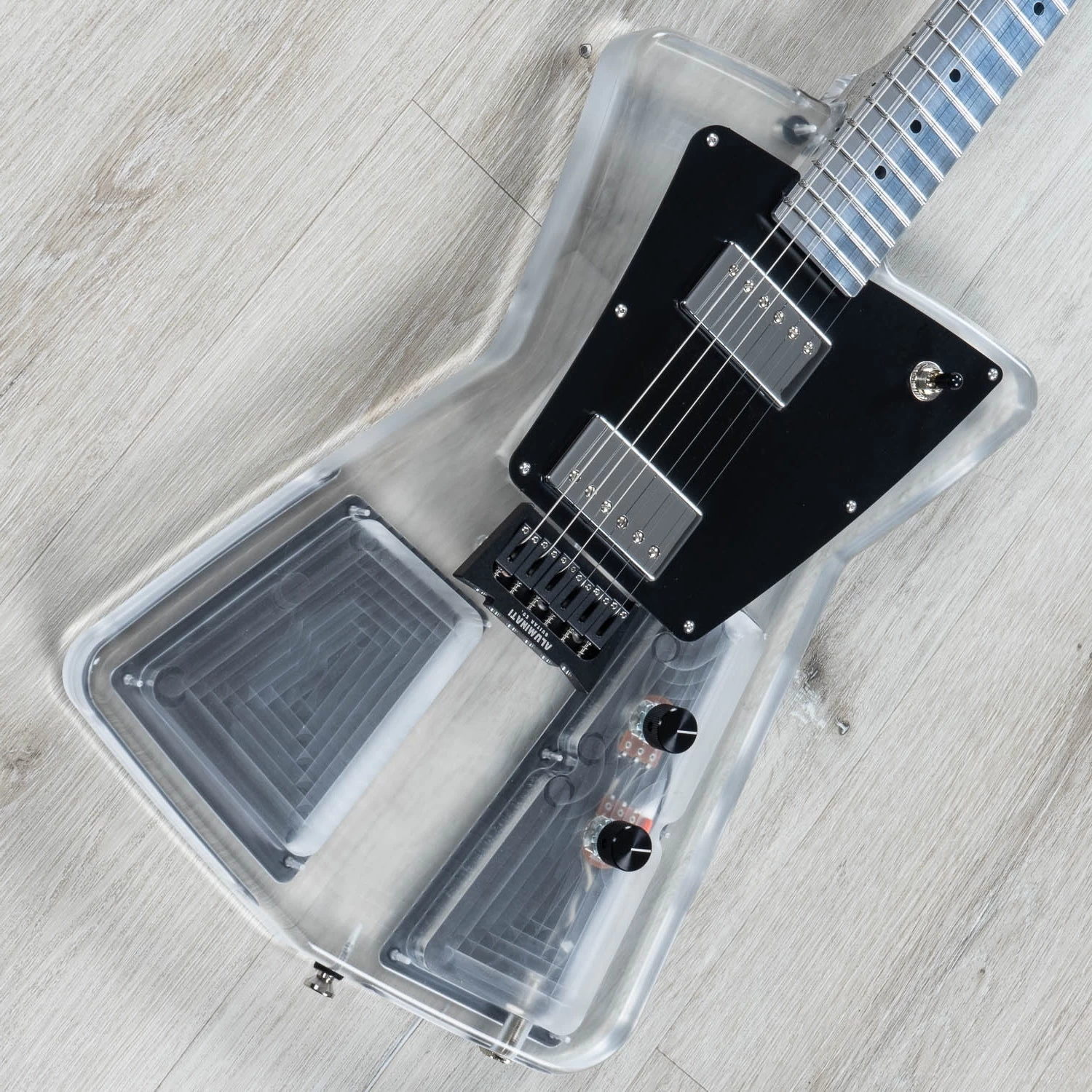 Aluminati Orion Dark Matter Guitar, Lucite Clear Body, 6-Inline Headstock 4 Aluminati Orion Dark Matter Guitar, Lucite Clear Body, 6-Inline Headstock - Image 2