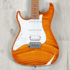 Suhr Standard Plus HSS Left-Handed Guitar, Trans Honey Amber Burst, Roasted Maple