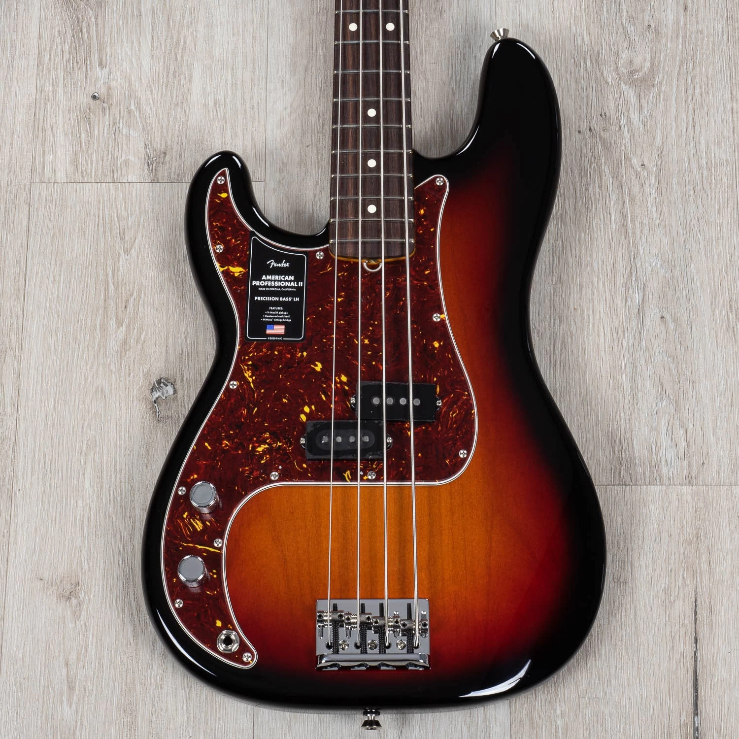 Fender American Professional II Left-Handed Precision Bass, Rosewood Fretboard, 3-Color Sunburst 3 Fender American Professional II Left-Handed Precision Bass, Rosewood Fretboard, 3-Color Sunburst
