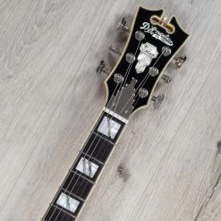 D'Angelico DADATLDSGNS Deluxe Atlantic Guitar, Ebony Fretboard, Desert Gold -Musical Instrument Shop 20230111 dsc07342