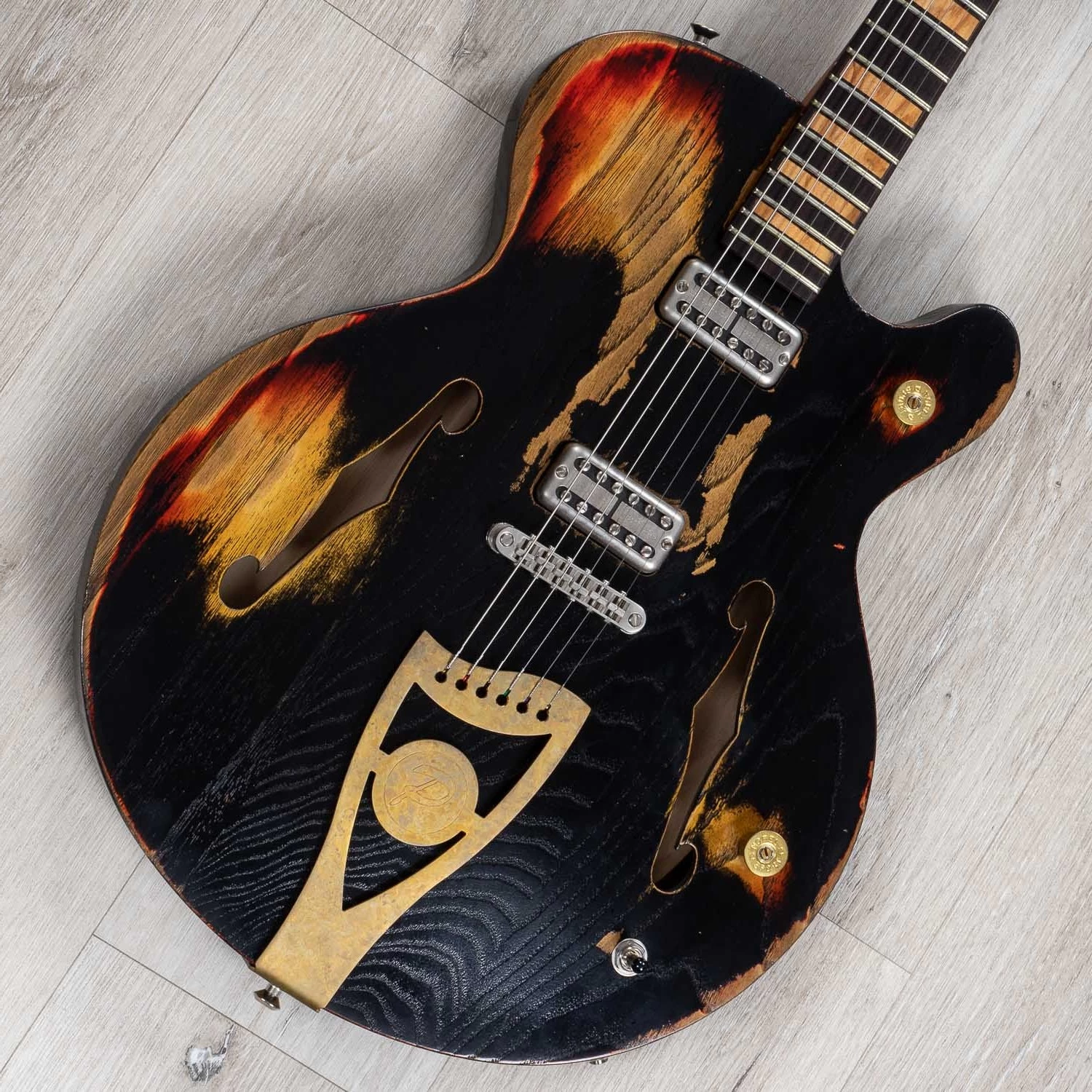 Paoletti 500 Lounge 2PSY Semi-Hollow Guitar, Ebony Fretboard, 400 Heavy Black 4 Paoletti 500 Lounge 2PSY Semi-Hollow Guitar, Ebony Fretboard, 400 Heavy Black - Image 2