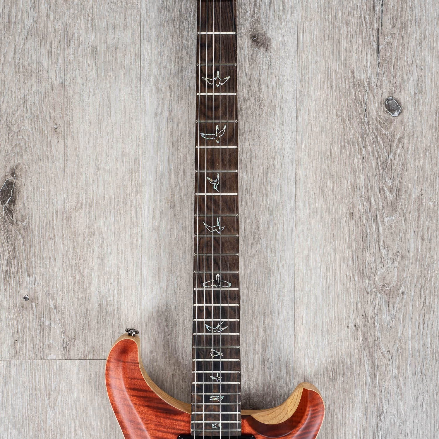 PRS Paul Reed Smith Wood Library Custom 24 Guitar, Fire Red To Gray Black Fade, Roasted Maple Neck 6 PRS Paul Reed Smith Wood Library Custom 24 Guitar, Fire Red To Gray Black Fade, Roasted Maple Neck - Image 4