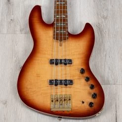 Sire Marcus Miller V10dx 4-String Bass, Roasted Flame Maple Fretboard, Tobacco Sunburst