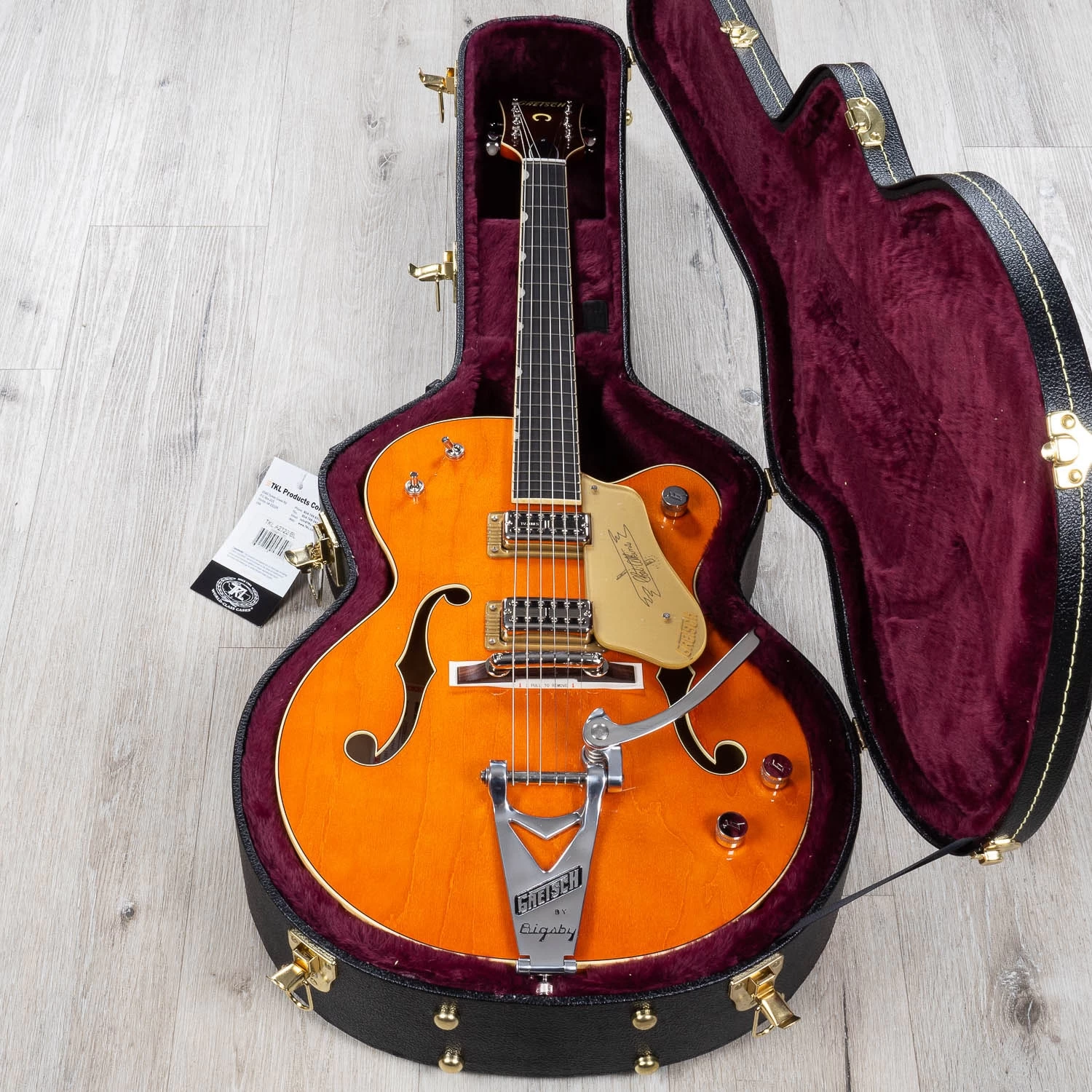 Gretsch G6120T-59 Vintage Select Edition '59 Chet Atkins Hollow Body Guitar With Bigsby, TV Jones, Vintage Orange Stain Lacquer 12 Gretsch G6120T-59 Vintage Select Edition '59 Chet Atkins Hollow Body Guitar With Bigsby, TV Jones, Vintage Orange Stain Lacquer - Image 10