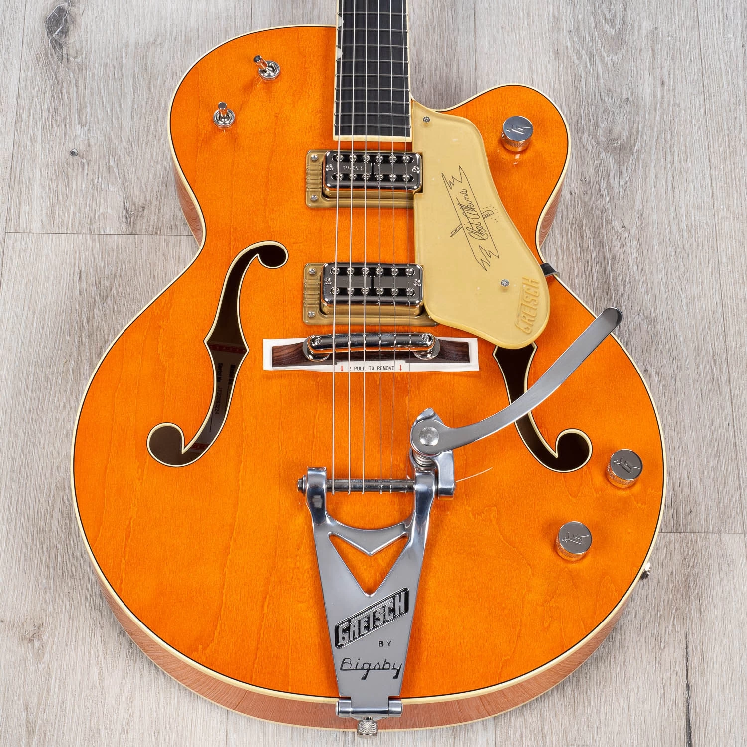 Gretsch G6120T-59 Vintage Select Edition '59 Chet Atkins Hollow Body Guitar With Bigsby, TV Jones, Vintage Orange Stain Lacquer 3 Gretsch G6120T-59 Vintage Select Edition '59 Chet Atkins Hollow Body Guitar With Bigsby, TV Jones, Vintage Orange Stain Lacquer