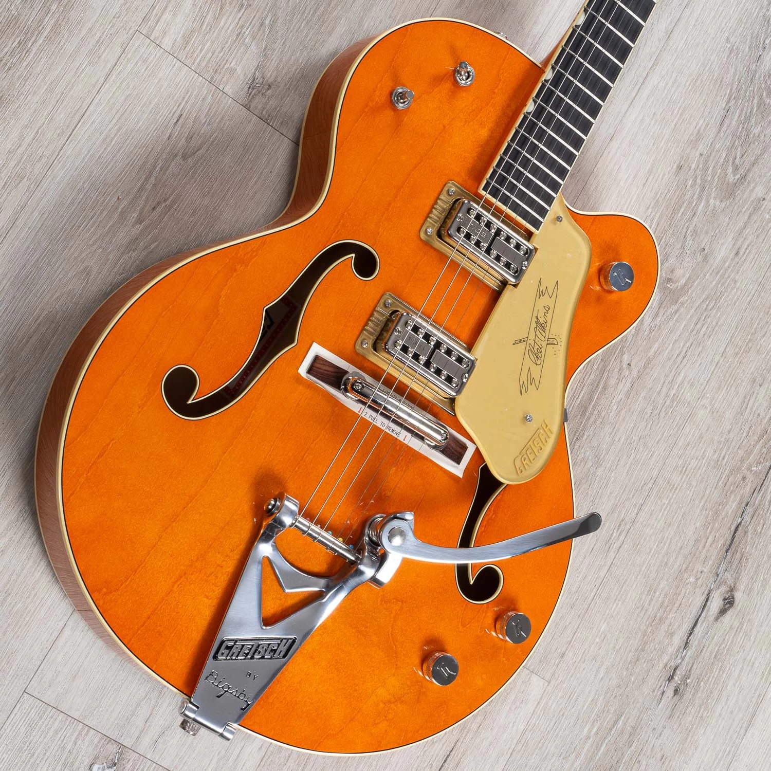 Gretsch G6120T-59 Vintage Select Edition '59 Chet Atkins Hollow Body Guitar With Bigsby, TV Jones, Vintage Orange Stain Lacquer 4 Gretsch G6120T-59 Vintage Select Edition '59 Chet Atkins Hollow Body Guitar With Bigsby, TV Jones, Vintage Orange Stain Lacquer - Image 2