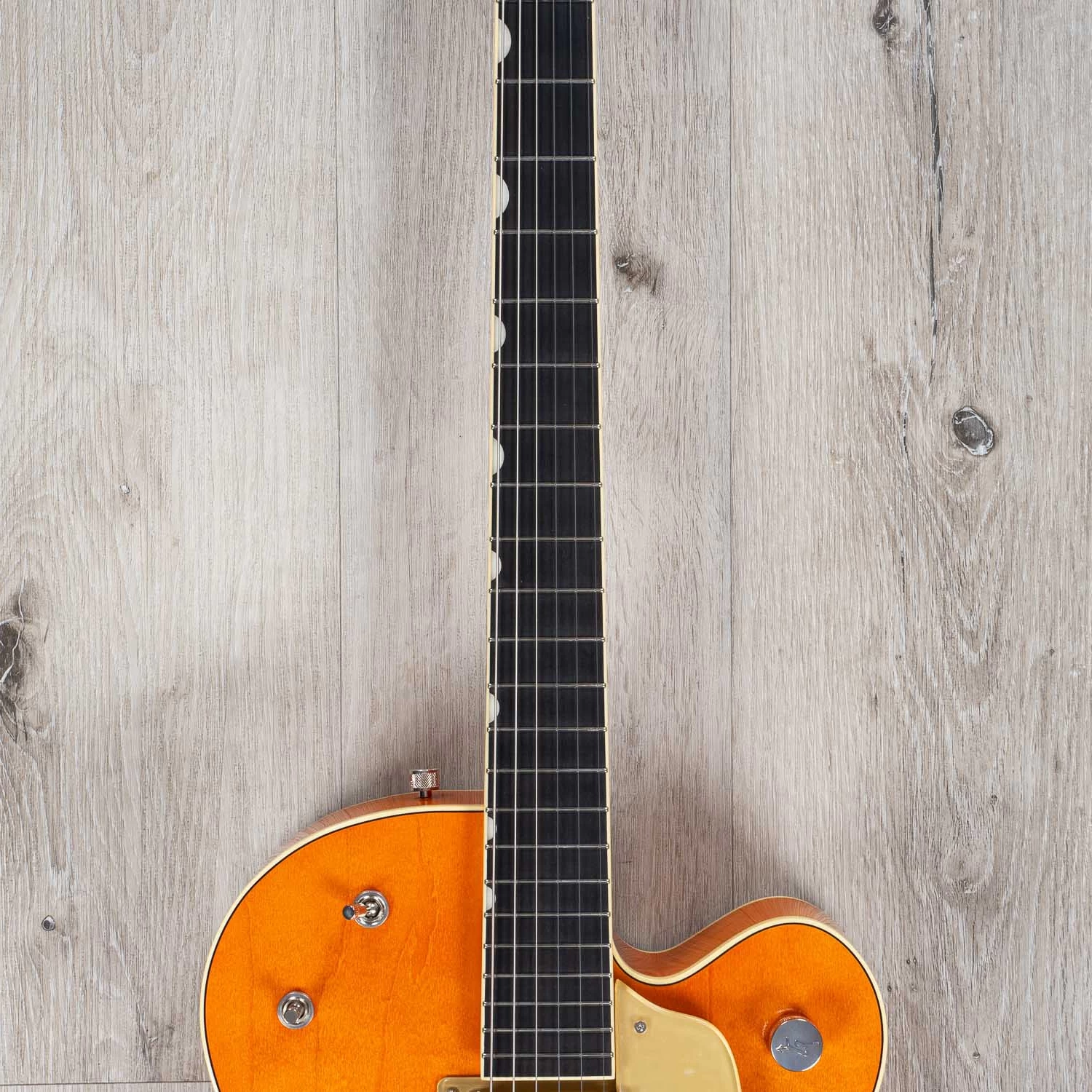 Gretsch G6120T-59 Vintage Select Edition '59 Chet Atkins Hollow Body Guitar With Bigsby, TV Jones, Vintage Orange Stain Lacquer 6 Gretsch G6120T-59 Vintage Select Edition '59 Chet Atkins Hollow Body Guitar With Bigsby, TV Jones, Vintage Orange Stain Lacquer - Image 4