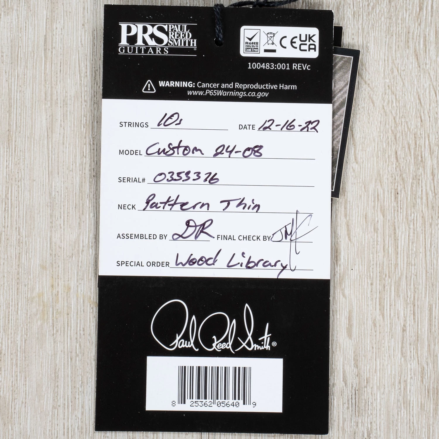 PRS Paul Reed Smith Wood Library Custom 24-08 Guitar, One-Piece Quilt Top, Angry Larry 14 PRS Paul Reed Smith Wood Library Custom 24-08 Guitar, One-Piece Quilt Top, Angry Larry - Image 12