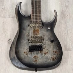 Ibanez RGD71ALPA RGD Axion Label 7-String Guitar, Macassar Ebony Fretboard, Charcoal Burst Black Stained Flat