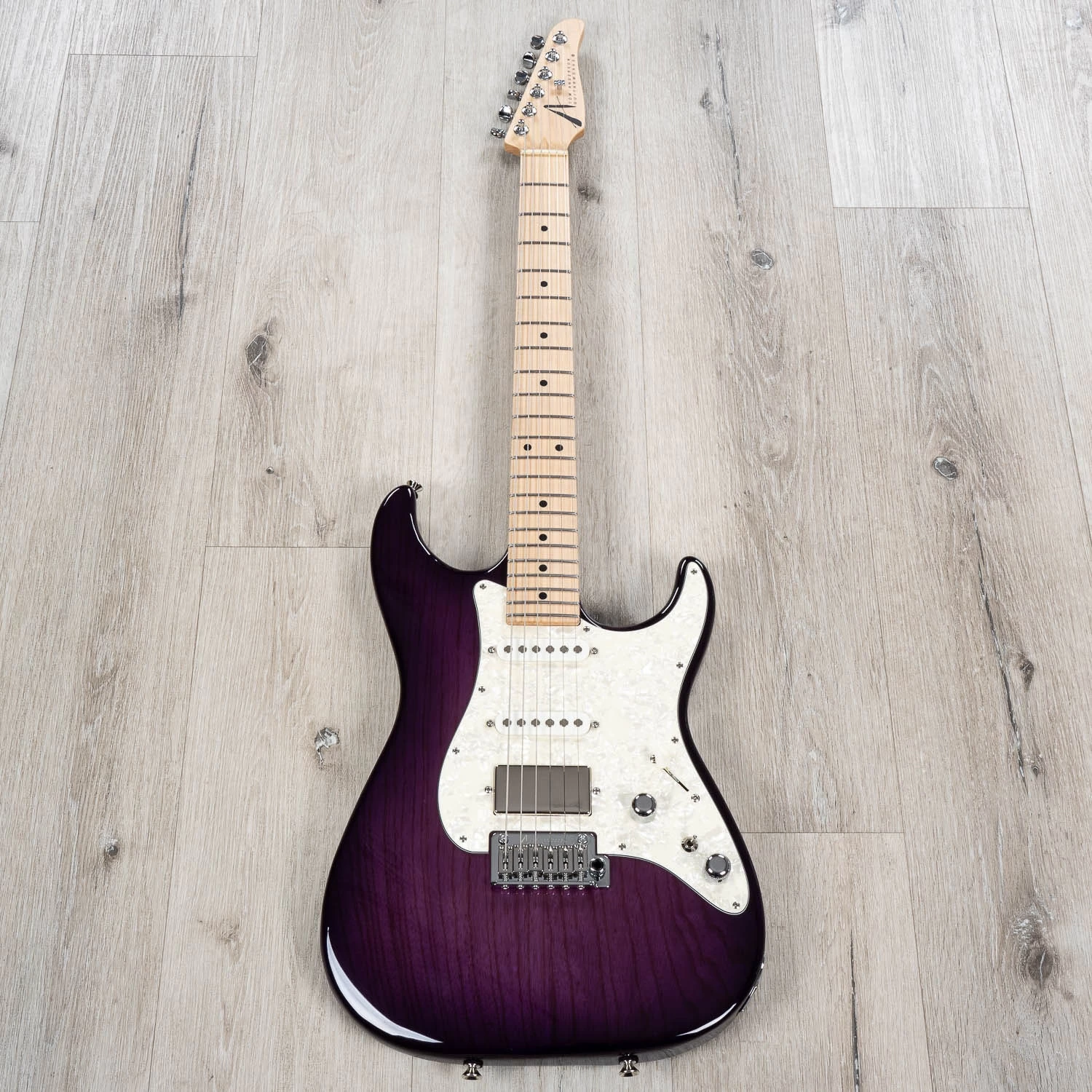 Anderson Guitarworks The Classic Guitar, Maple Fretboard, HSS Pickups, Transparent Purple Burst 5 Anderson Guitarworks The Classic Guitar, Maple Fretboard, HSS Pickups, Transparent Purple Burst - Image 3