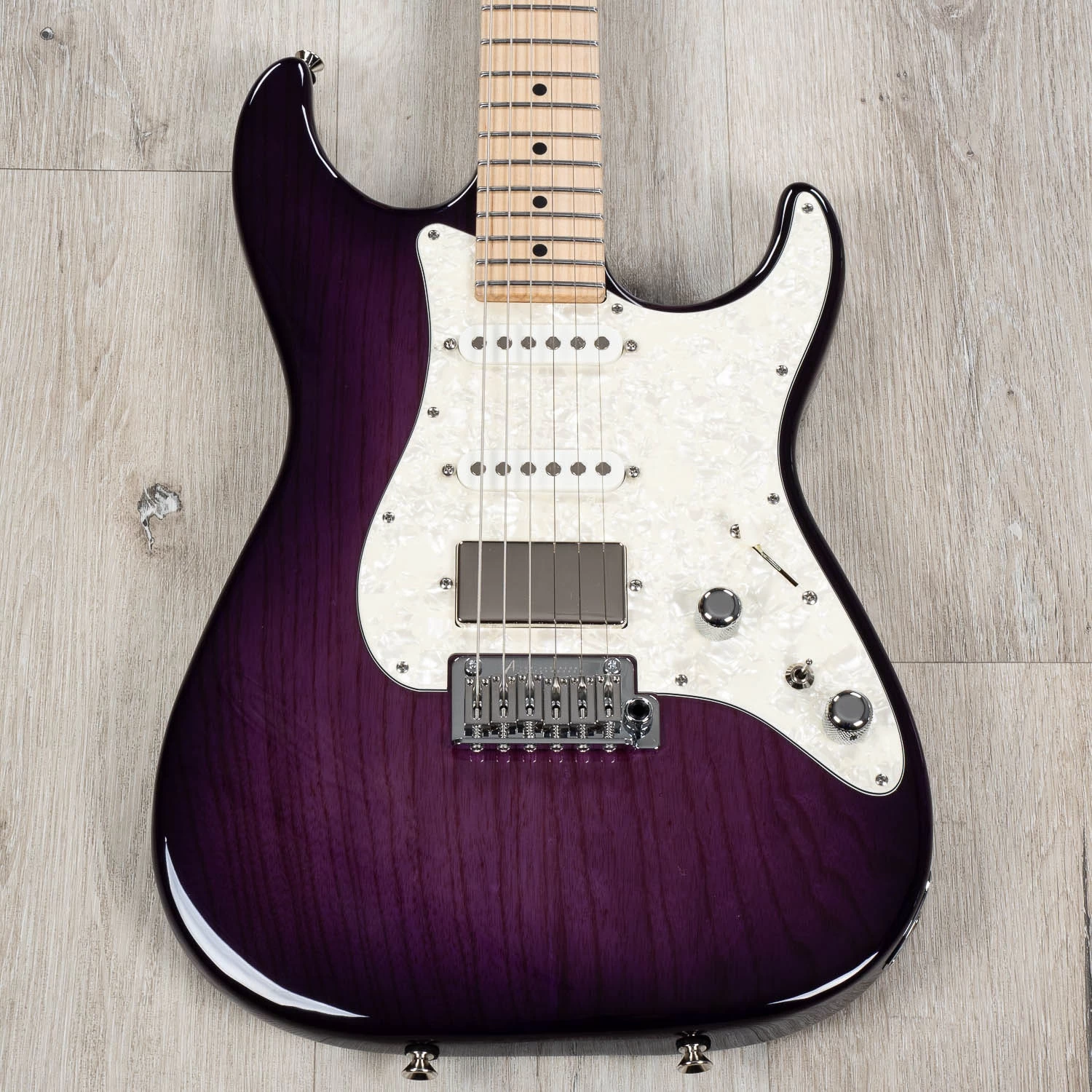 Anderson Guitarworks The Classic Guitar, Maple Fretboard, HSS Pickups, Transparent Purple Burst 3 Anderson Guitarworks The Classic Guitar, Maple Fretboard, HSS Pickups, Transparent Purple Burst