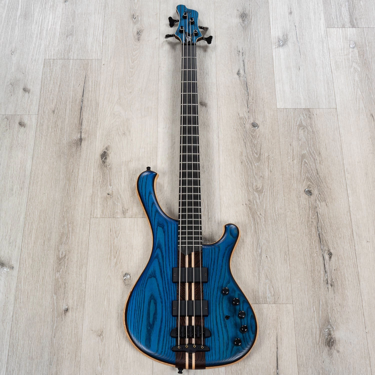 Mayones Viking 4 Bass, Ebony Fretboard, Bartolini Pickups, Trans Dirty Blue Matt 5 Mayones Viking 4 Bass, Ebony Fretboard, Bartolini Pickups, Trans Dirty Blue Matt - Image 3