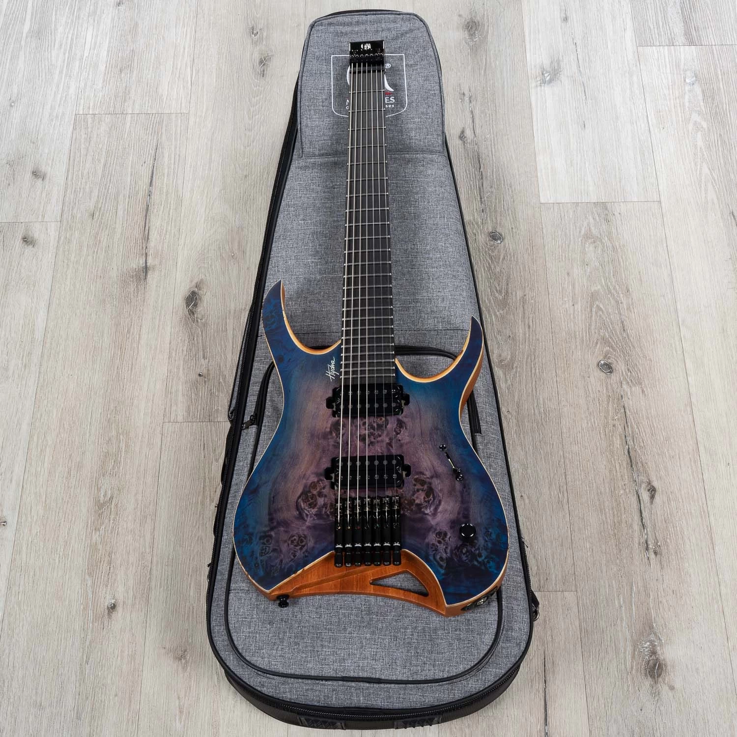 Mayones Hydra Elite 7 7-String Headless Guitar, Trans Dirty Purple Blue Burst Satine 12 Mayones Hydra Elite 7 7-String Headless Guitar, Trans Dirty Purple Blue Burst Satine - Image 10