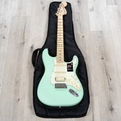Fender American Performer Stratocaster HSS Guitar, Maple Fretboard, Satin Surf Green -Musical Instrument Shop 20230228 dsc02472