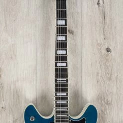 Hagstrom Tremar Viking Deluxe Semi-Hollow Guitar, Resinator Fretboard, Cloudy Seas -Musical Instrument Shop 20230301 dsc02769