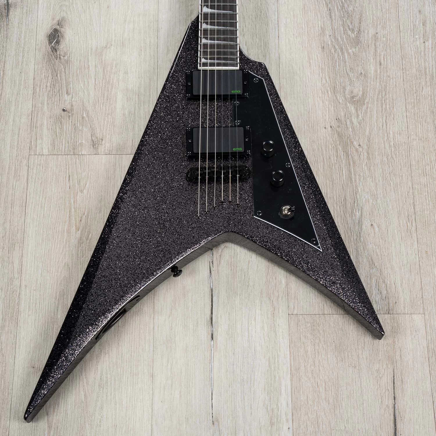 ESP LTD KH-V Kirk Hammett Signature Guitar, Ebony Fingerboard, Black Sparkle 3 ESP LTD KH-V Kirk Hammett Signature Guitar, Ebony Fingerboard, Black Sparkle