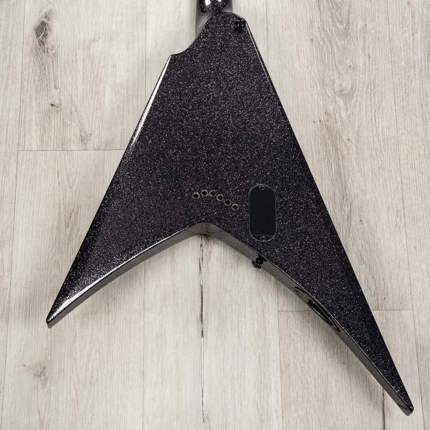 ESP LTD KH-V Kirk Hammett Signature Guitar, Ebony Fingerboard, Black Sparkle 9 ESP LTD KH-V Kirk Hammett Signature Guitar, Ebony Fingerboard, Black Sparkle - Image 7