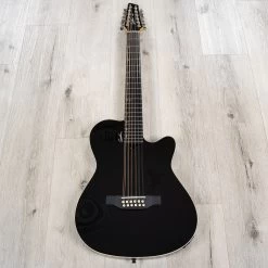 Godin A12 Black HG 12-String Guitar, Solid Cedar Top, Gloss Black Finish -Musical Instrument Shop 20230328 dsc02099
