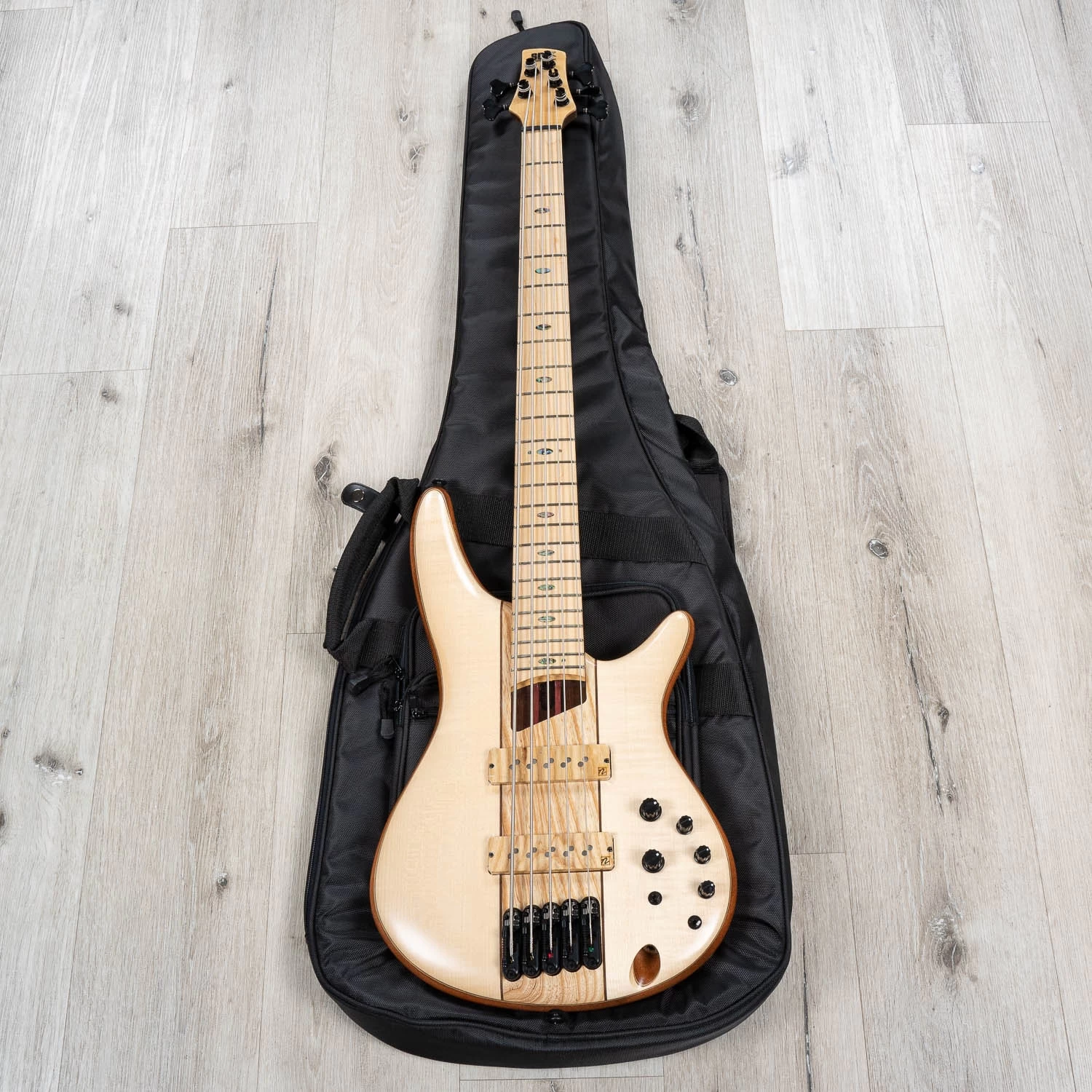 Ibanez SR5FMDX2 SR Premium 5-String Bass, Flame Maple Fretboard, Natural Low Gloss 12 Ibanez SR5FMDX2 SR Premium 5-String Bass, Flame Maple Fretboard, Natural Low Gloss - Image 10