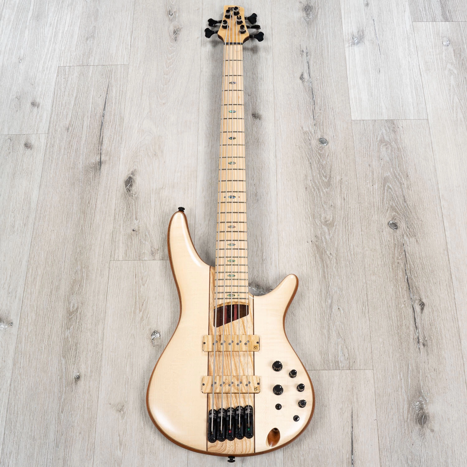 Ibanez SR5FMDX2 SR Premium 5-String Bass, Flame Maple Fretboard, Natural Low Gloss 5 Ibanez SR5FMDX2 SR Premium 5-String Bass, Flame Maple Fretboard, Natural Low Gloss - Image 3